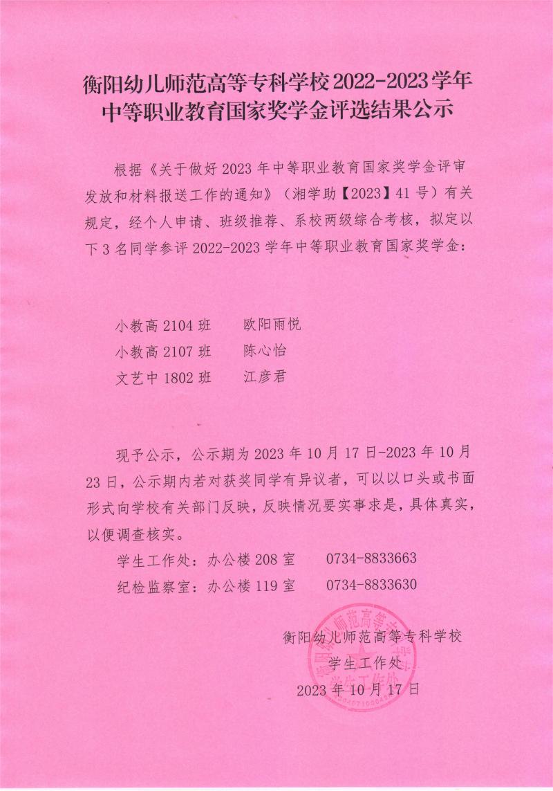 2022-2023學(xué)年中等職業(yè)教育國家獎學(xué)金評選結(jié)果公示——衡陽幼兒師范高等?？茖W(xué)校.jpeg