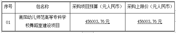 衡陽幼兒師范高等?？茖W(xué)校舞蹈室建設(shè)項(xiàng)目競爭性磋商成交公告